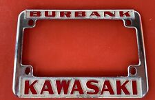 Vintage Kawasaki motorcycle license plate frame Burbank, CA NICE picture