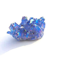 Natural Aura Blue Titanium Cluster Quartz Gemstone Healing Crystal VUG Specimen picture
