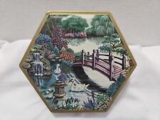 Asian Themed Hexagon Tin With Swans picture