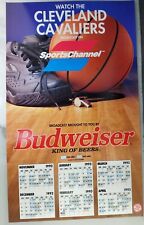 Vintage 1992/93 Budweiser Beer Poster Promo Store Calendar 18x30 cleveland cavs picture