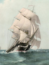 Vintage Postcard Old Ironsides U.S. Frigate Constitution Built 1797 Ship Ocean picture