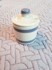 McCoy Pottery Jam Jelly Condiment Jar with Lid Blue Band Stripe #1851 USA  picture