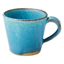 Shigaraki yaki ware Japanese pottery Espresso cup Blue glaze Seiryusai picture