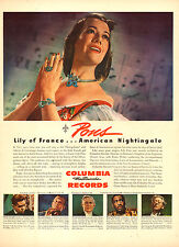 1945 vintage Opera AD  COLUMBIA RECORDS  LILI PONS PAUL ROBERSON Nice   020415 picture