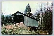 Ohio Shinn Historic Covered Bridge Over Wolf Creek Vintage Postcard A48 picture