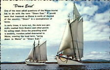 Maine coast Down East Windjammer Sailboats 1975 unused vintage postcard picture