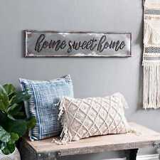 Rustic Farmhouse Home Sweet Home Wall Sign Galvanized Metal Wall Plaque  picture