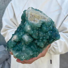 4.6lb Large NATURAL Green Cube FLUORITE Quartz Crystal Cluster Mineral Specimen picture