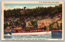 New York Watkins Glen Stoller IV Painted Rocks Capt Palmers Lake Ride Postcard picture