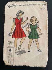 1940s Du Barry Unprinted Sewing Pattern 5480  Sz 6 Girls' Jumper and Blouse picture