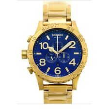 New Nixon Watch Gold Blue Sunray 51-30 Chrono A0832735 A083-2735 Authentic picture