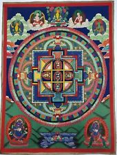 One Tibetan handpainted Mandala thangka of Yamantaka w consort 23 in x 30 in picture