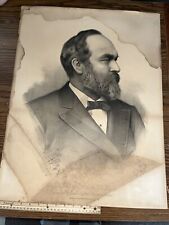 Antique President James Garfield WH Fowles JH Bufford’s Sons 20 x 26” Portrait picture