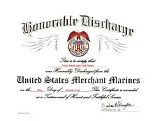 United States Merchant Marines Honorable Discharge Replacement Certificate picture