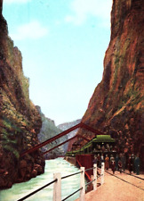 Vintage Postcard Colorado, At the Hanging Bridge, Royal Gorge, CO c1920 picture