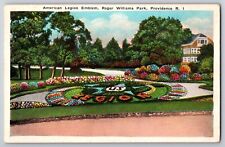 Providence Rhode Island American Legion Emblem Roger Williams Park Postcard picture
