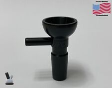 14mm Male Shatterproof Bowl Tobacco Water Pipe Rounded Black Metal Hookah Piece picture