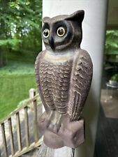 Vintage Paper Mache Pulp GREAT HORNED Yellow Glass Eyes Rare Halloween 1930s EX picture
