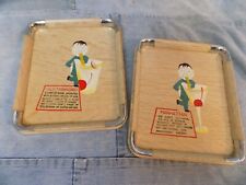 Vintage Nevco Old Fashion Manhattan Drink Tray - 1950s MCM Lot of 2 picture