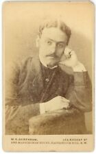 CIRCA 1880'S RARE CDV YOUNG MAN MOUSTACHE LOUIS WAIN W.E. DEBENHAM LONDON picture