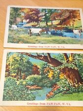 Paw Paw West Virginia ~ postcards x 2   1943 picture