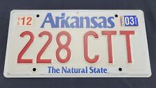2012 Arkansas, The Natural State, License Plate, 228 CTT picture
