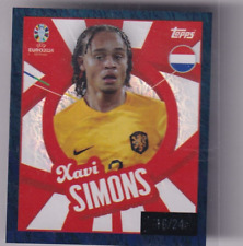UEFA Euro 2024 Sticker NED PTW Xavi Simons Black Parallel 16/24 Ultra Rare picture