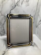 GOLD AND SILVER TONE METAL PICTURE FRAME PHOTO Fits 8”x10” picture