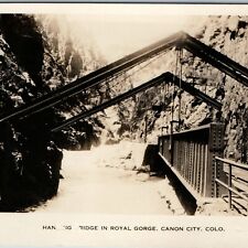 c1950s Canon City, CO Royal Gorge RPPC Hanging Bridge Railway Colo Photo PC A199 picture