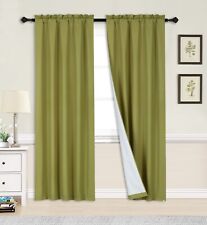 2pc set window curtain panel 100% privacy 65% blackout lined bedroom drapery R64 picture