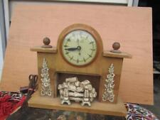 Vintage 1950s United Fireplace Clock  Wooden for Rehab picture