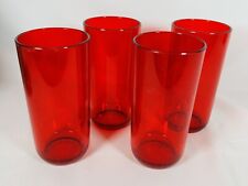Vintage Ingrid Set Of 4 Red Plastic Tumblers, 15 Oz, New In Box, 1970s picture