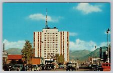 Anchorage Alaska,Mt McKinley Apartments, Drug Store, 1950s Cars Postcard 0669 picture