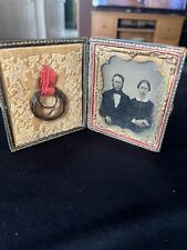 Victorian Daguerreotype Of Couple With Hair Memento picture