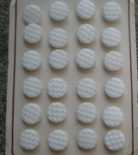Card of 24~ Vintage 1/2 inch  White Basket Weave Glass Buttons~ new/old stock picture