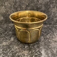 Vintage Round Brass Small Planter 3.5” X 2.75”. Made In India picture