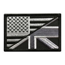 USA / UK Flag ACU Subdued British Usa Flag hook fastener Patch (MTB1A) picture