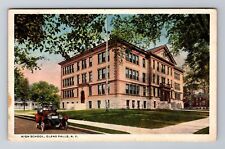 Glen Falls NY-New York, High School, Antique, Vintage Souvenir Postcard picture