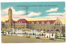 Union Station with Plaza and Fountains-St. Louis, Missouri MO-1952 posted picture