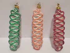 Old World Christmas Ribbon Candy . Glass Ornament Sweets Food-Set Of 3 picture