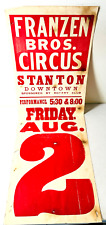 1985 vtg Franzen Bros Stanton MI circus carnival broadside poster advertising picture
