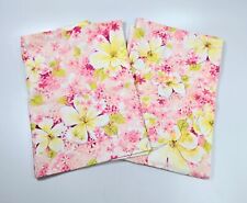 Pequot Floral 70s Pillowcase Set Bright Pink Yellow Daisy Clematis Poly Cotton picture