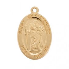 N.G. Gold Plated Sterling Silver Saint Christopher Medal on 20 Inch Chain picture