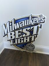 Vintage Miller Brewing - Milwakee's Best Light Beer Tin Metal Sign 24x26” RARE picture