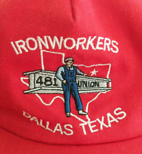 Dallas IRONWORKERS local 263 TX 481 Union Texas TRUCKER cap HAT USA vintage 1990 picture