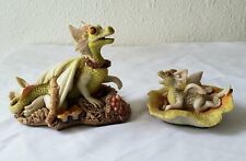 Set of 2 Vintage Enchantica Dragon Figurines - Rattajack EN2038 & Snappa EN2101 picture