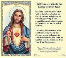 Daily Consecration to the Sacred Heart of Jesus Holy Prayer Card - Set of 2 picture