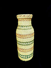 Nootka Makah Fine Twined Bear Grass Bottle Basket 8.25