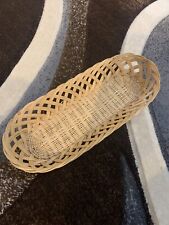Vintage Extra Long  French Country Light Wicker Bread Basket~15”~Baguette Basket picture