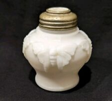 Vintage Victorian MILK GLASS White Opaque Ornate Butterfly Sugar Salt Shaker  picture